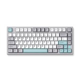 MCHOSE Z75S Gray Blue Cabbage Tofu Metal Top Cover Wireless Mechanical, toetsenbord Grijs/lichtblauw, US lay-out, KTT Cabbage Tofu V2, 75%, RGB, Hot swap, Double-shot PBT, draadloos / Bluetooth / USB-C