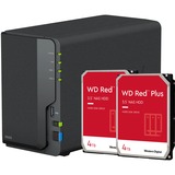 Synology DiskStation DS223 incl. 2x WD Red Plus 4 TB harde schijf nas Zwart