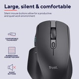Trust Ozaa+ Draadloze Muis Zijscrollwiel Oplaadbaar  Zwart, 800-3200 Dpi, 2.4GHz, 2x Bluetooth