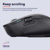 Trust Ozaa+ Draadloze Muis Zijscrollwiel Oplaadbaar  Zwart, 800-3200 Dpi, 2.4GHz, 2x Bluetooth