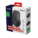 Trust Ozaa+ Draadloze Muis Zijscrollwiel Oplaadbaar  Zwart, 800-3200 Dpi, 2.4GHz, 2x Bluetooth