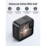 Ugreen Nexode 65W USB C GaN Oplader met 3 poorten met EU/US/UK Stekker Zilver/zwart