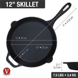 Victoria Skillet 30 cm, Seasoned bak-/braadpan Zwart, Color packaging