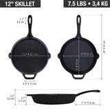 Victoria Skillet 30 cm, Seasoned bak-/braadpan Zwart, Color packaging