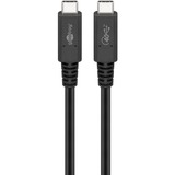 goobay USB-C 4.0 Gen 3.2 kabel Zwart, 1 meter