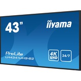 iiyama ProLite LH4341UHS-B2 42.5" 4K Ultra HD Public Display Zwart, 3x HDMI, VGA, USB-A, RJ-45