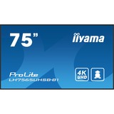 iiyama ProLite LH7565UHSB-B1 74.5" 4K Ultra HD Public Display Zwart, HDMI, DisplayPort, LAN, WiFi, Audio, USB, Android