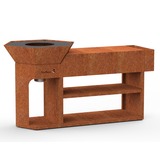 Barbecook Nestor Island uit cortenstaal houtbarbecue 