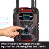 EINHELL Accu Radio TE-CR 18 Li DAB+/FM/BT - Solo bouwradio Rood/zwart, Accu en oplader niet inbegrepen