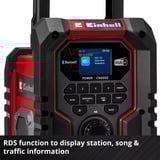 EINHELL Accu Radio TE-CR 18 Li DAB+/FM/BT - Solo bouwradio Rood/zwart, Accu en oplader niet inbegrepen