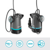 GARDENA 2-in-1 Dompelpomp voor Helder Water 20000 BASIC dompel- en drukpompen Grijs/zwart, 550 Watt, 20.000 l/h, met Vlotterschakelaar