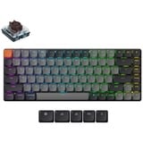 Keychron K3X-B3, toetsenbord Zwart, US lay-out, Keychron Mechanical Brown, 75%, RGB leds, ABS Keycap, USB-C | Bluetooth 5.2