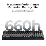 Keychron V5 Ultra 8K Wireless Custom Mechanical Keyboard Zwart, US lay-out (QWERTY), Keychron Silk POM Red, 96%, 96%, RGB, Hot swap, 2.4 GHz / Bluetooth 5.3 / USB-C