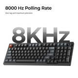 Keychron V5 Ultra 8K Wireless Custom Mechanical Keyboard Zwart, US lay-out (QWERTY), Keychron Silk POM Red, 96%, 96%, RGB, Hot swap, 2.4 GHz / Bluetooth 5.3 / USB-C