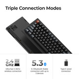 Keychron V5 Ultra 8K Wireless Custom Mechanical Keyboard Zwart, US lay-out (QWERTY), Keychron Silk POM Red, 96%, 96%, RGB, Hot swap, 2.4 GHz / Bluetooth 5.3 / USB-C