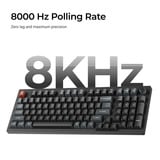 Keychron V5 Ultra 8K Wireless Custom Mechanical Keyboard, toetsenbord Zwart, US lay-out, Keychron Silk POM Red, 96%, RGB, Hot swap, 2.4 GHz / Bluetooth 5.3 / USB-C