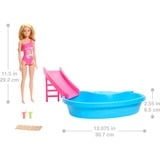 Mattel Blonde pop met zwembad en glijbaan 