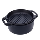 Victoria Combo cooker 26 cm 5,7 liter, Seasoned bak-/braadpan Zwart, Color packaging