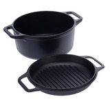 Victoria Combo cooker 26 cm 5,7 liter, Seasoned bak-/braadpan Zwart, Color packaging