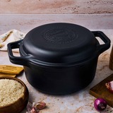 Victoria Combo cooker 26 cm 5,7 liter, Seasoned bak-/braadpan Zwart, Color packaging