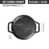 Victoria Combo cooker 26 cm 5,7 liter, Seasoned bak-/braadpan Zwart, Color packaging