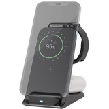 goobay 3-in-1 Wireless Charger, Qi-compatible Zwart