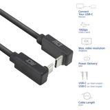 ACT Connectivity USB 3.2 USB-C (omhoog/omlaag haaks) naar USB-C (omhoog/omlaag haaks) kabel Zwart, 10 Gbit/s, 60W, 0,5 meter