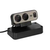 Brennenstuhl estilo Duplex stekkerdoos met schakelaar en overspanningsbeveiliging stekkerdoos Zwart/zilver, 1x USB C, 1x USB A