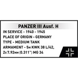 COBI Historical Collection - Panzer III Ausf.H Constructiespeelgoed Schaal 1:28