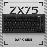 Iqunix ZX75 Dark Side Wireless Mechanical Keyboard, gaming toetsenbord Zwart, US lay-out, Cherry MX Red, RGB leds, 75%, Hot-swappable, Double-shot PBT, 2.4GHz | Bluetooth 5.1 | USB-C