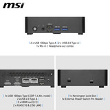 MSI Cubi NUC TWG-014EU pc-systeem Zwart | N250 | Intel Graphics | 8 GB | 128 GB SSD