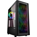 Sharkoon RGB Wave Tower-behuizing Zwart | 2x USB-A 3.2 (5 Gbit/s) | 1x USB-C 3.2 (5 Gbit/s) | 2x Audio | Window-Kit