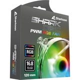 Sharkoon SHARK Disc PWM RGB case fan Transparant, 4-pins PWM fan-connector