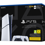 Sony PlayStation 5 Console Digital Edition (Slim) - 825GB + Twee DualSense Draadloze Controllers spelconsole Wit/zwart