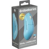 SteelSeries Rival 3 Wireless Gen 2 gaming muis Blauw, 18.000 dpi, RGB, 2.4GHz / Bluetooth 5.0