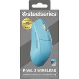 SteelSeries Rival 3 Wireless Gen 2 gaming muis Blauw, 18.000 dpi, RGB, 2.4GHz / Bluetooth 5.0