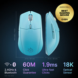 SteelSeries Rival 3 Wireless Gen 2 gaming muis Blauw, 18.000 dpi, RGB, 2.4GHz / Bluetooth 5.0