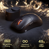 SteelSeries Rival Pro Mini gaming muis Zwart, 100 - 42.000 DPI, 8K, UWB / 6 GHz