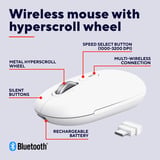Trust Seron Draadloze Muis, Slank met Hyperscrollwiel  Wit, 1000-3200 Dpi, 2.4GHz, 2x Bluetooth, USB