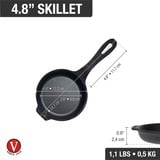 Victoria Mini Skillet 12 cm, Seasoned bak-/braadpan Zwart, Color packaging