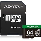 ADATA SPEED PLUS microSDXC 64 GB geheugenkaart UHS-I U3, Class 10, V30, A2