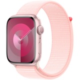 Apple Watch Series 9 smartwatch Roze/rosé, Aluminium, 45 mm, Geweven sportbandje