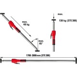 BESSEY Plafond‑ en montagesteun STE300 met pompgreep Zilver/rood