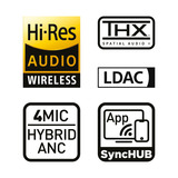 Hator Hyperpunk 3 Wireless over-ear gaming headset Wit, 2.4GHz / Bluetooth 5.4 / USB-C