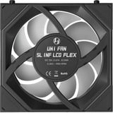 Lian Li UNI FAN SL-INF LCD FLEX RGB case fan Zwart, 120 x 124 x 28 mm, PWM