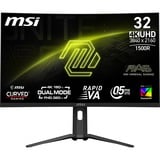 MSI MAG 321CUPDF 31.5" 4K UHD Curved gaming monitor Zwart, 2x HDMI, DisplayPort, USB-C, AMD Free-Sync, 160 Hz / 320 Hz