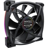 Montech AX140 fan PWM RGB case fan Zwart, 140 x 140 x 25 mm