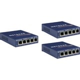 Netgear GS105GE, 3 pack switch Blauw, Retail