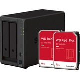 Synology DS723+ incl. 2x 4 TB WD Red Plus harde schijf nas Zwart, 2x LAN, 1x USB 3.2 Gen 1