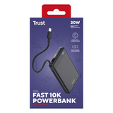 Trust Fiera Snelle powerbank, 10.000 mAh Zwart, USB-C